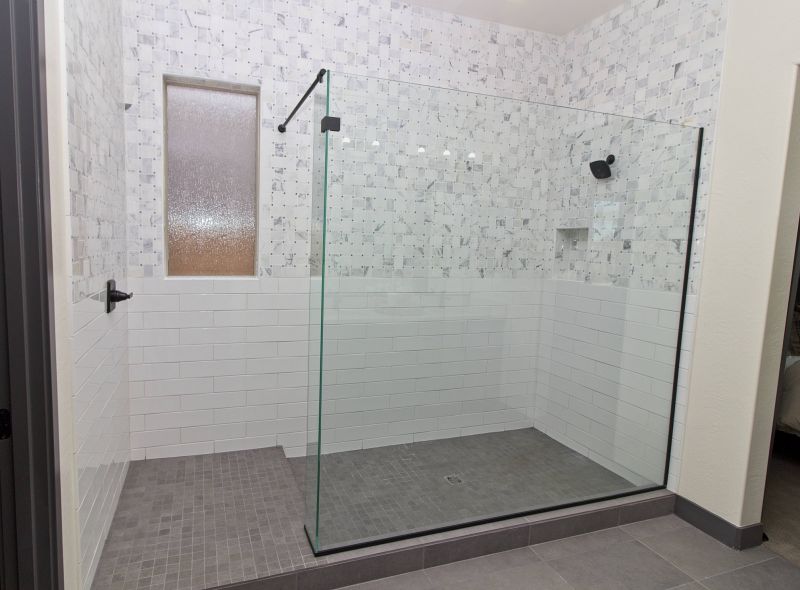 Shower with Textured Tiles